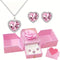 Elegant Heart Pendant and Earrings Set with  Zirconia
